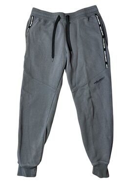 Hollister Grey Fleece Logo Tape Joggers Sweatpants Medium
